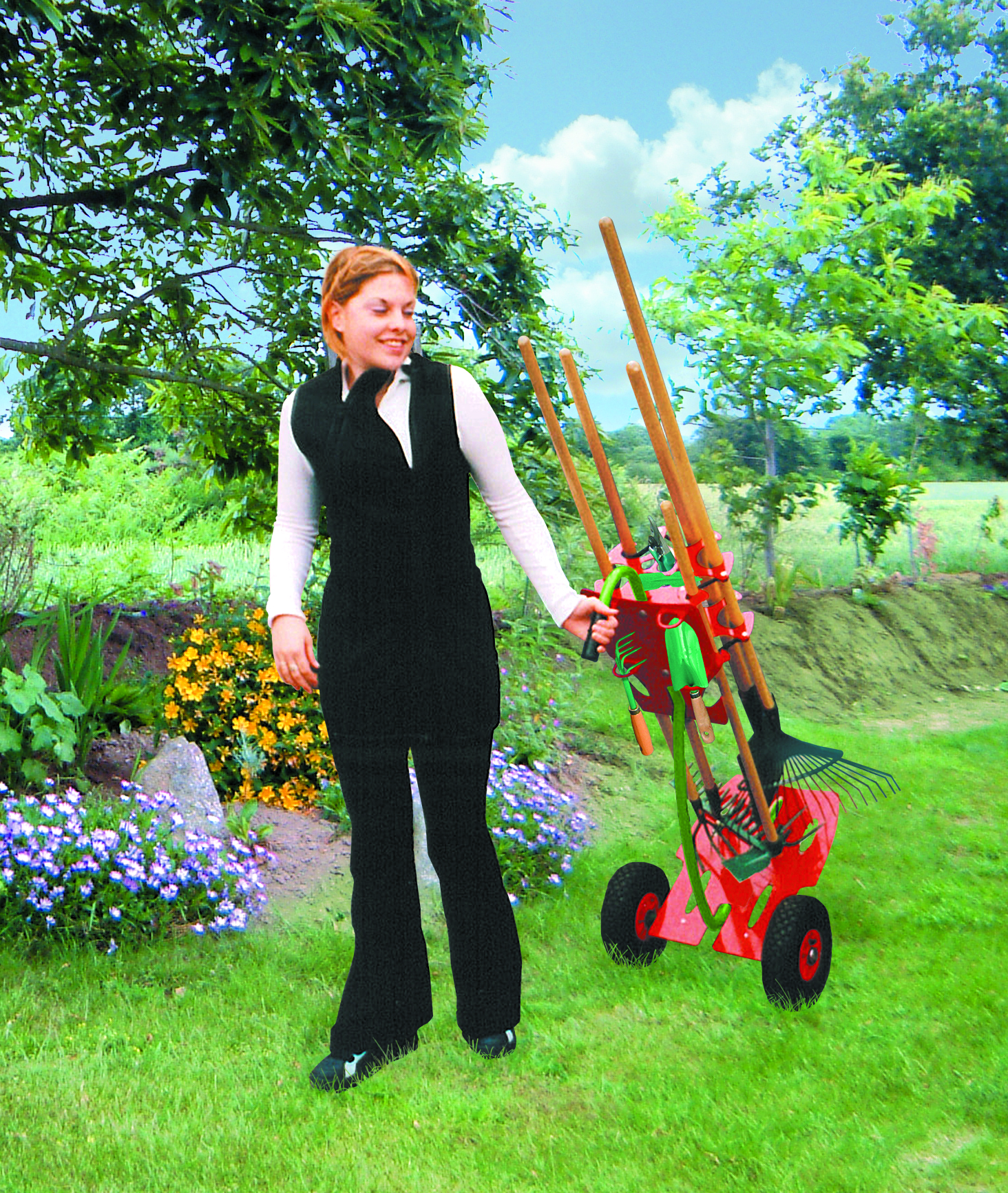 chariot porte-outils de jardin tout terrain